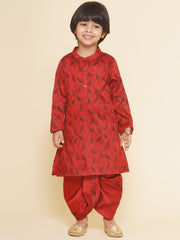 Boys Flower Design Printed Kurta 