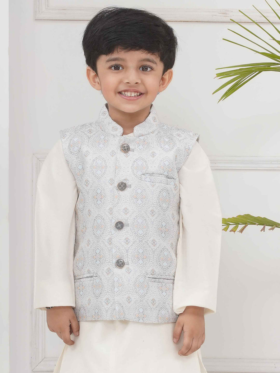 Boys Mandarin Collar Nehru Jacket.