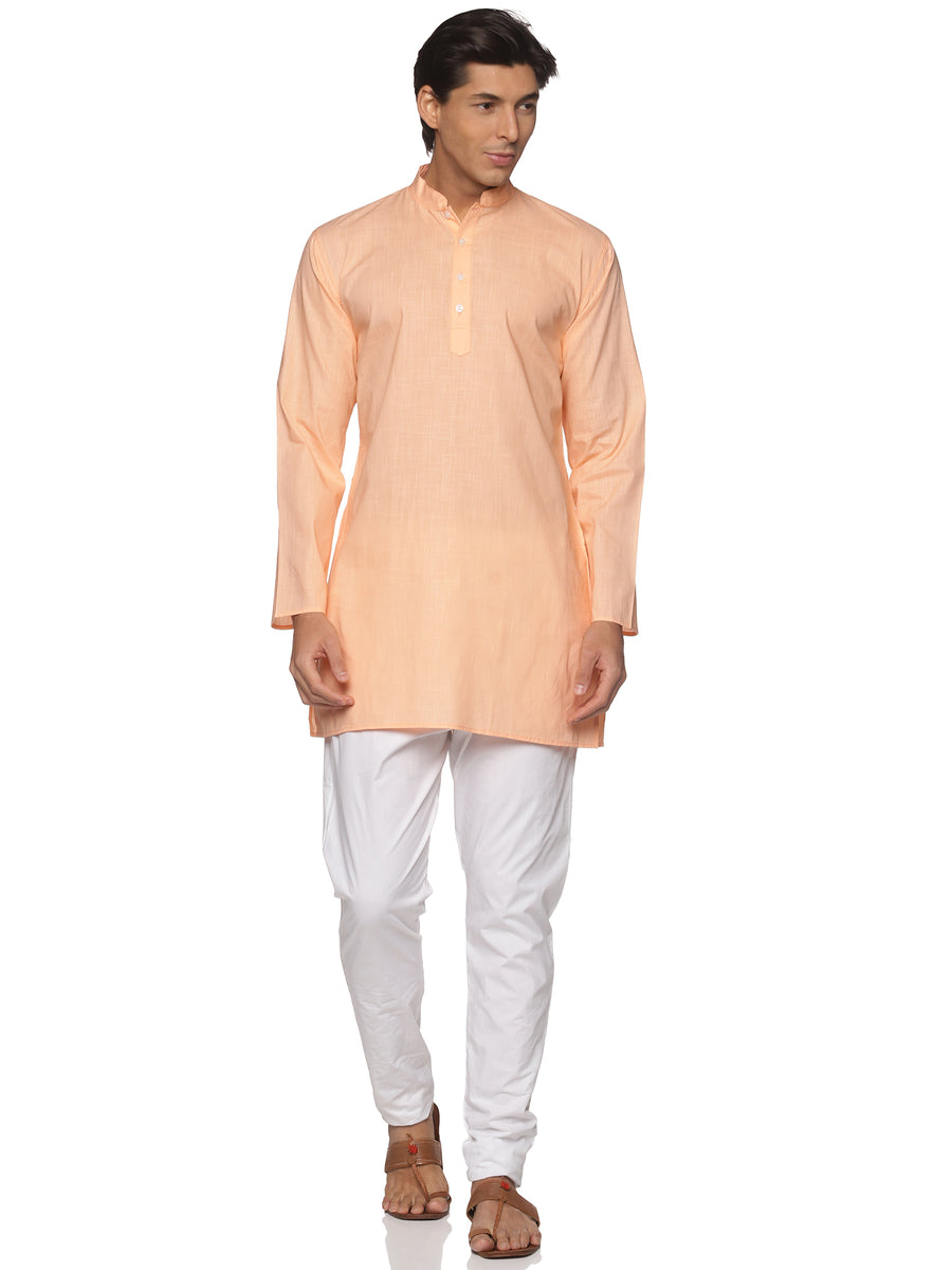 MENS SLUB COTTON LONG KURTA WITH PYJAMA