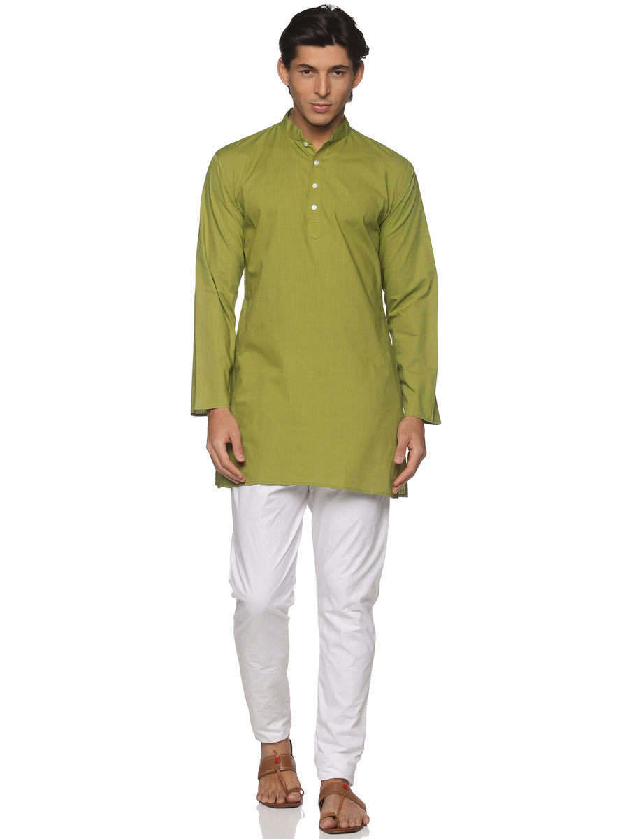 MENS SLUB COTTON LONG KURTA WITH PYJAMA