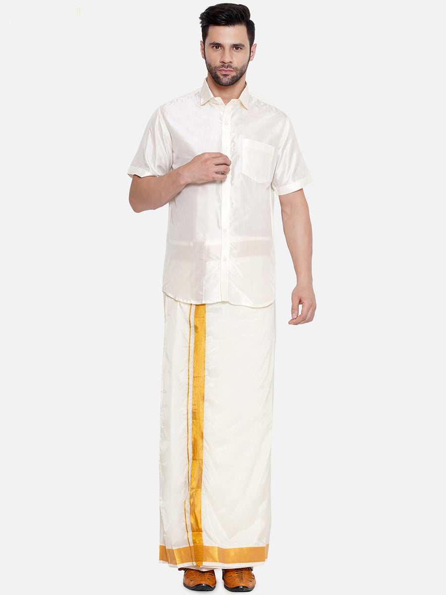 Sethukrishna Mens Pure Silk Shirt and Dhoti Set