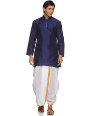 MENS BUTTER SILK LONG KURTA WITH PANCHAKAJAM