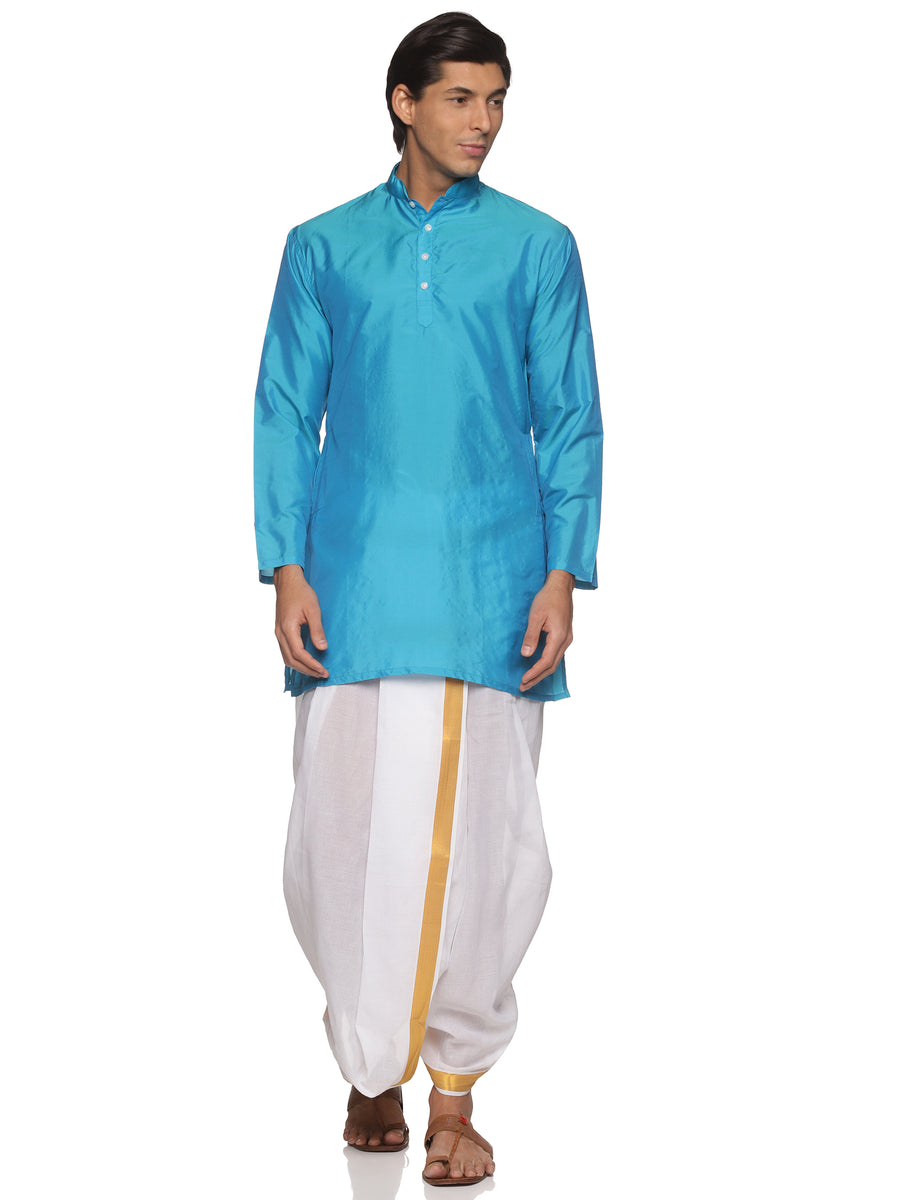 MENS BUTTER SILK LONG KURTA WITH PANCHAKAJAM