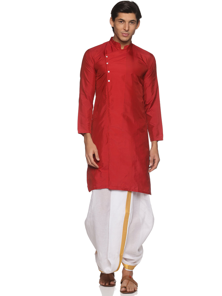 MENS BUTTER SILK LONG KURTA WITH PANCHAKAJAM