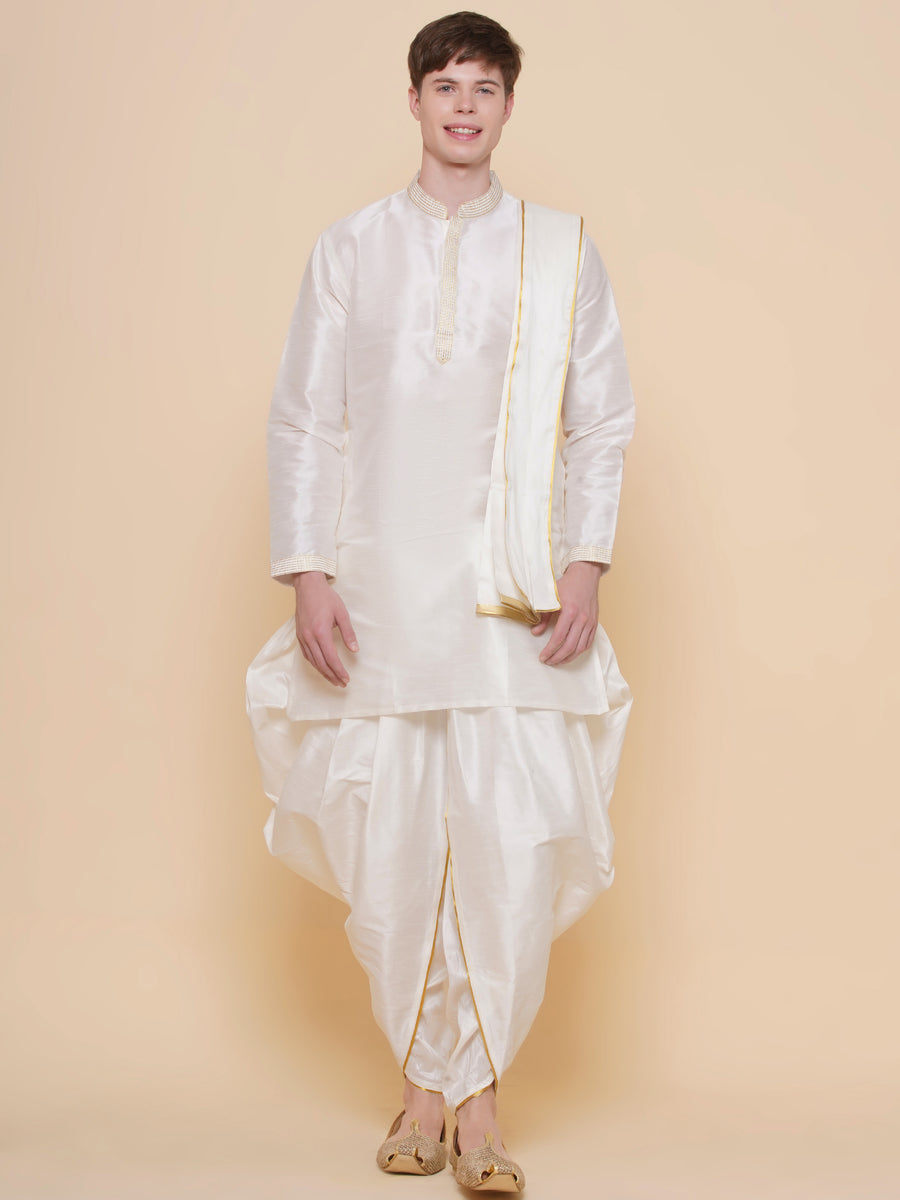 Sethukrishna Mens Embroidery Kurta and Dhotipant Set