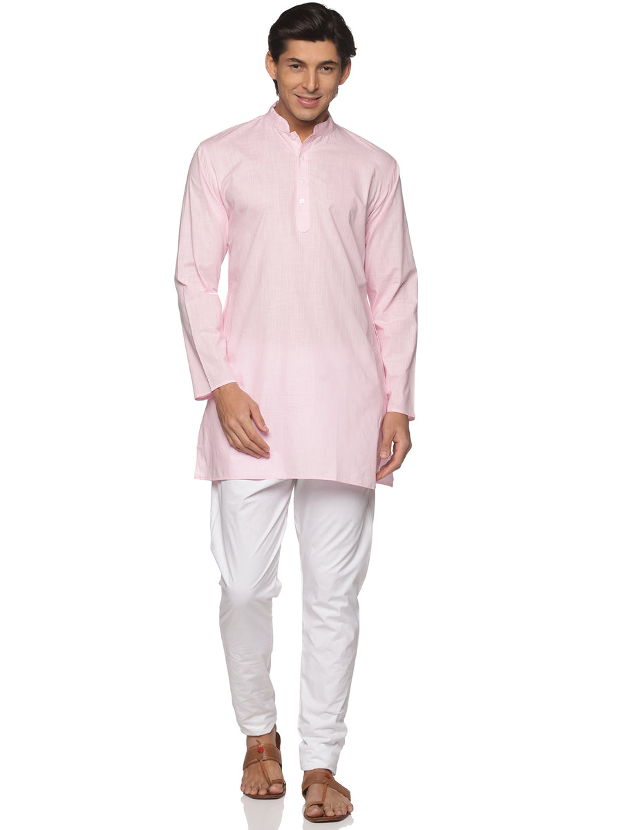MENS SLUB COTTON LONG KURTA WITH PYJAMA