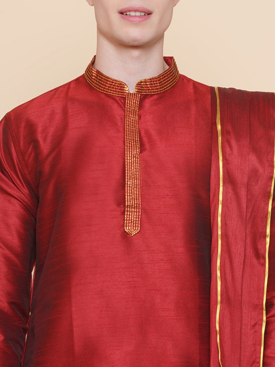 Sethukrishna Mens Embroidery Kurta and Dhotipant Set