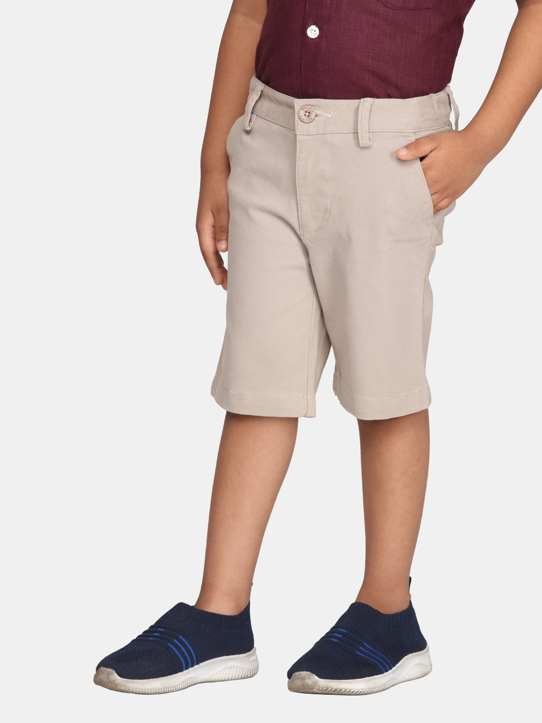 Boys Beige Colour Casual Chino Shorts