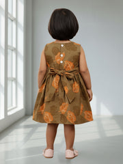 Girls Sleeveless Cotton Digital Print Dress – Stylish Party & Casual Wear