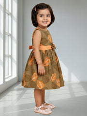 Girls Sleeveless Cotton Digital Print Dress – Stylish Party & Casual Wear