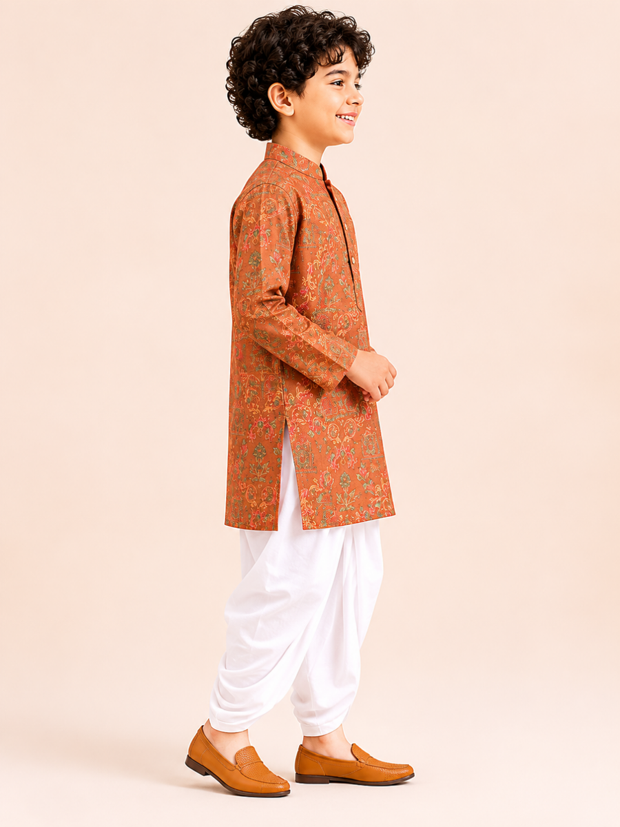 Boys Printed Kurta Dhoti Set