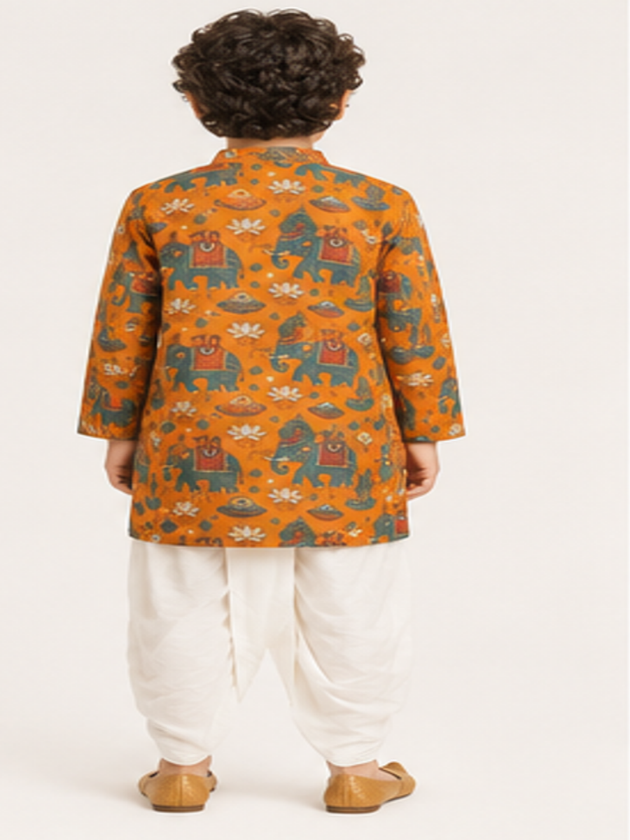 Boys Printed Kurta Dhoti Set