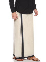Mens Pure Cotton Double Dhoti  Off White