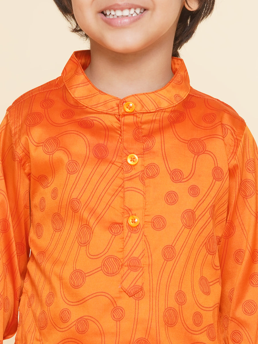 Boys Ball Design Printed Kurta DhotiPant Set