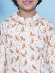 Boys Flower Design Printed Kurta 