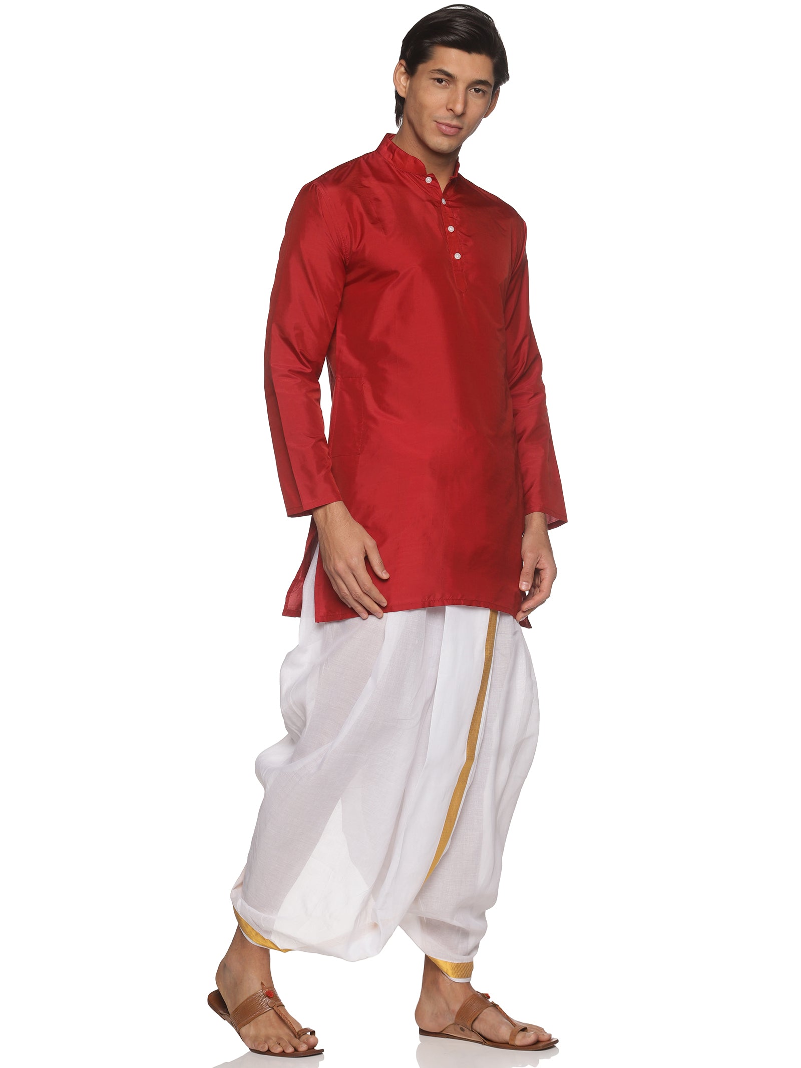 MENS SILK SHORT KURTA WITH PANCHAKAJAM