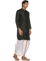 MENS BUTTER SILK LONG KURTA WITH PANCHAKAJAM