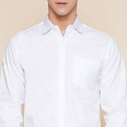 Men Cotton White Full Sleeve Shirt