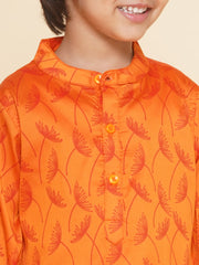 Boys Flower Design Printed Kurta 