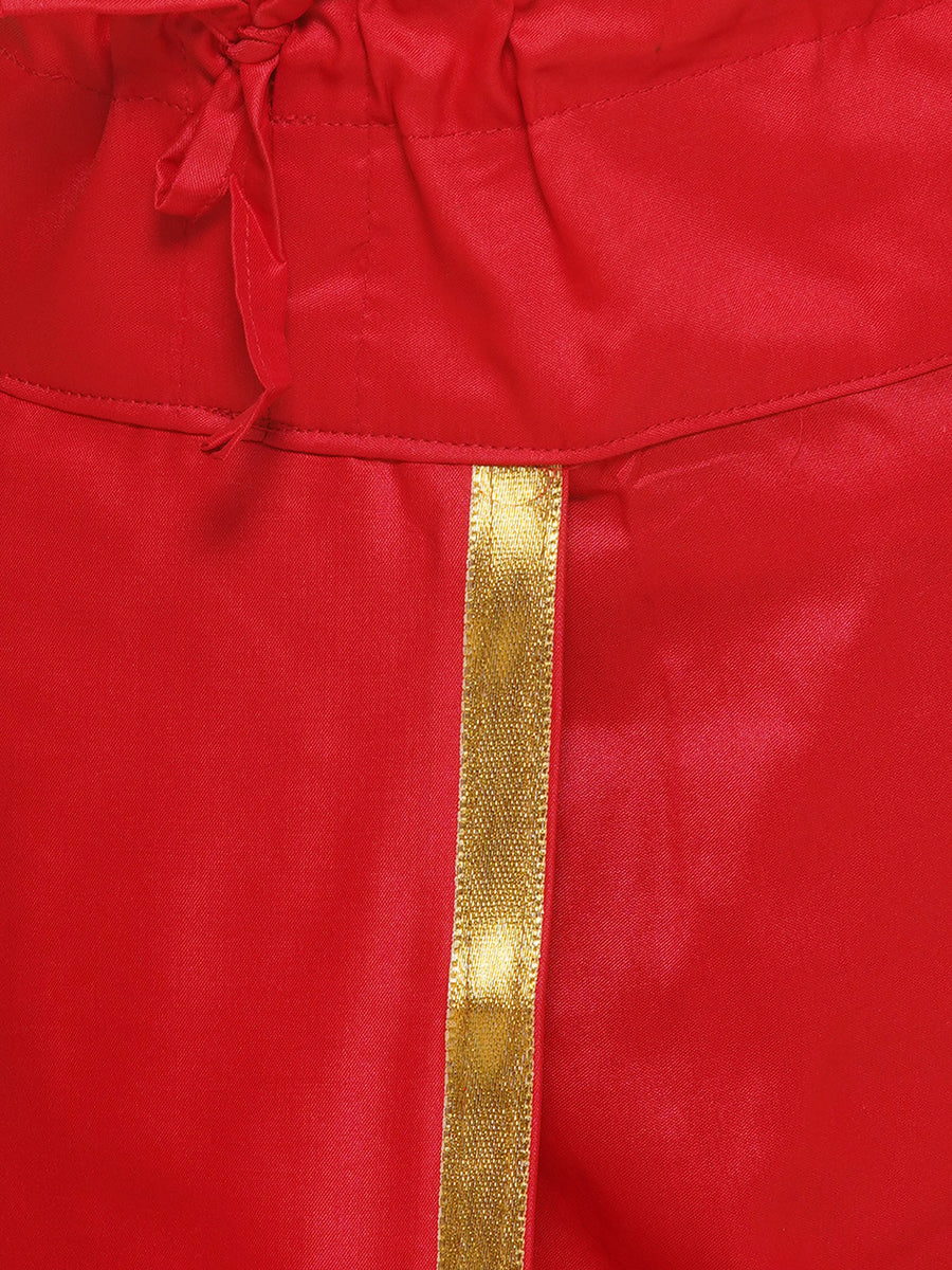 Boys Red Colour Gold Border Dhotipant