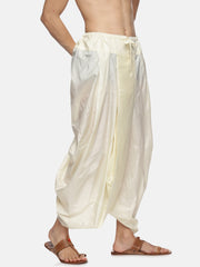 Men Off White Colour Polyester Viscose Dhoti Pant / Panjakejam