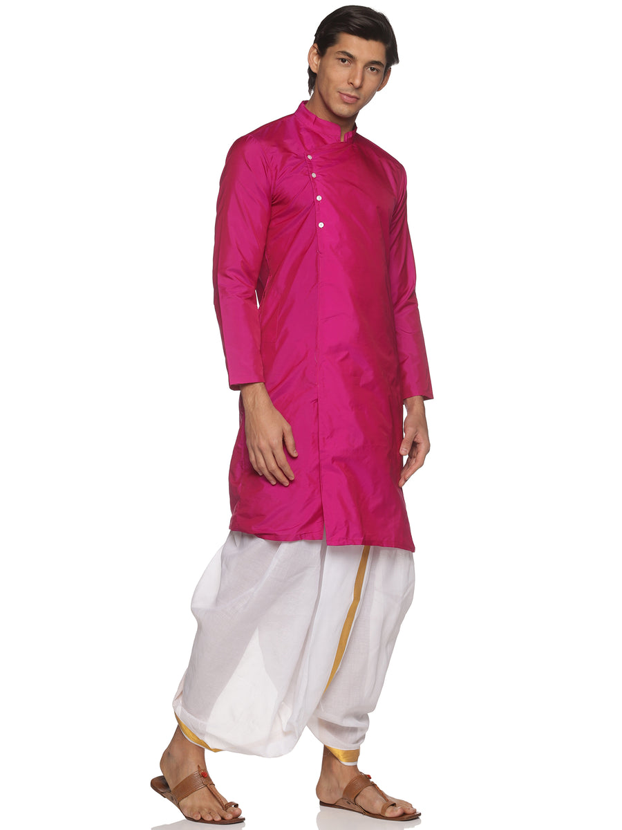 MENS BUTTER SILK LONG KURTA WITH PANCHAKAJAM