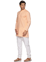 MENS SLUB COTTON BLUE LONG KURTA WITH PYJAMA