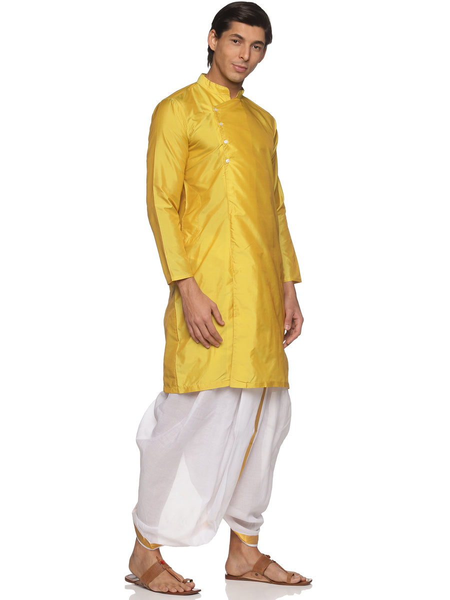 MENS BUTTER SILK LONG KURTA WITH PANCHAKAJAM
