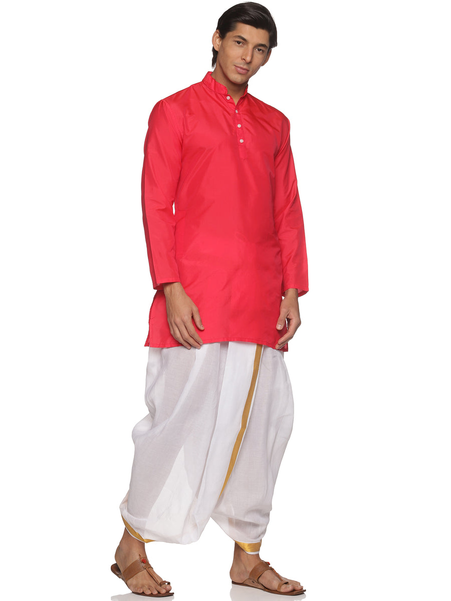 MENS SILK SHORT KURTA WITH PANCHAKAJAM
