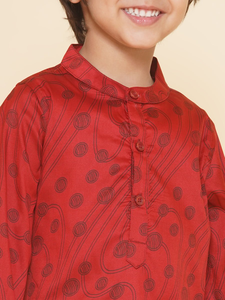 Boys Ball Design Printed Kurta DhotiPant Set