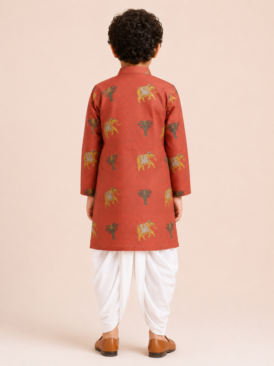 Boys Printed Kurta Dhoti Set