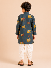 Boys Printed Kurta Dhoti Set