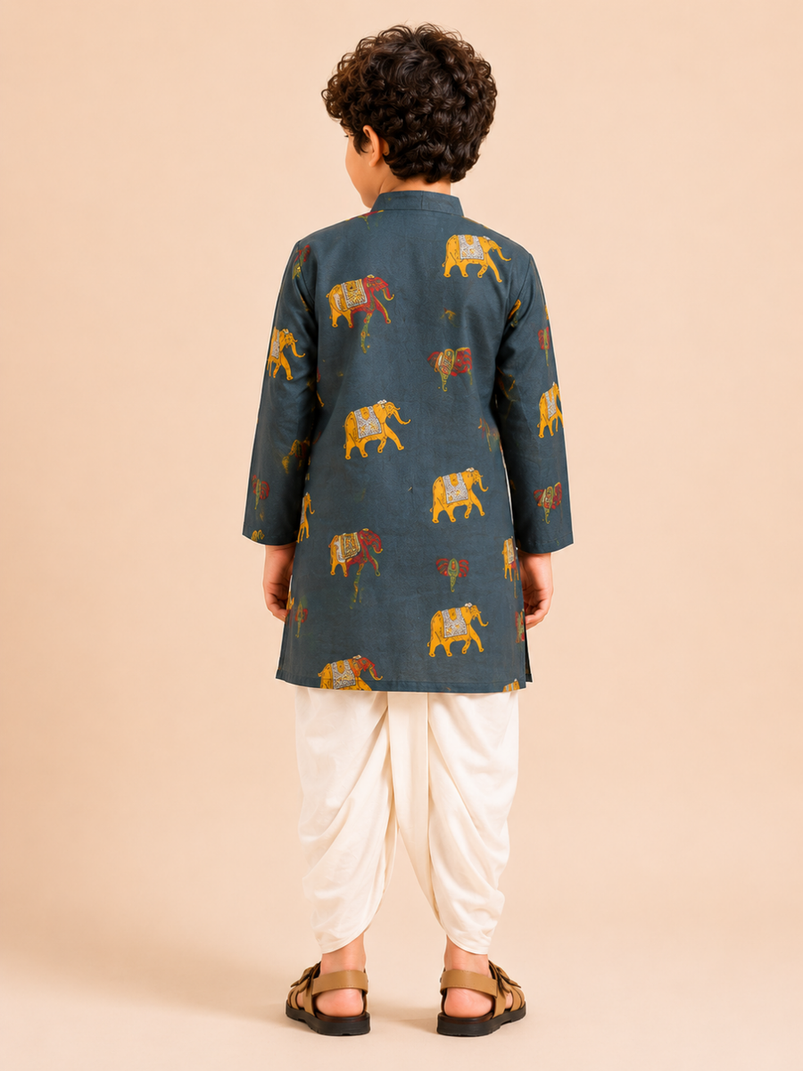 Boys Printed Kurta Dhoti Set