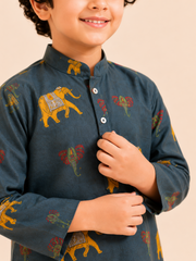 Boys Printed Kurta Dhoti Set