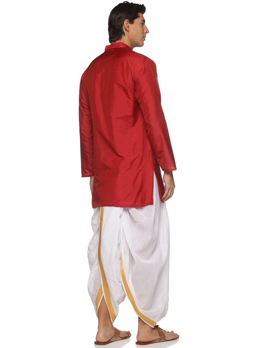 MENS BUTTER SILK LONG KURTA WITH PANCHAKAJAM