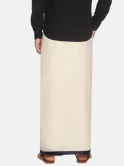 Mens Pure Cotton Double Dhoti  Off White