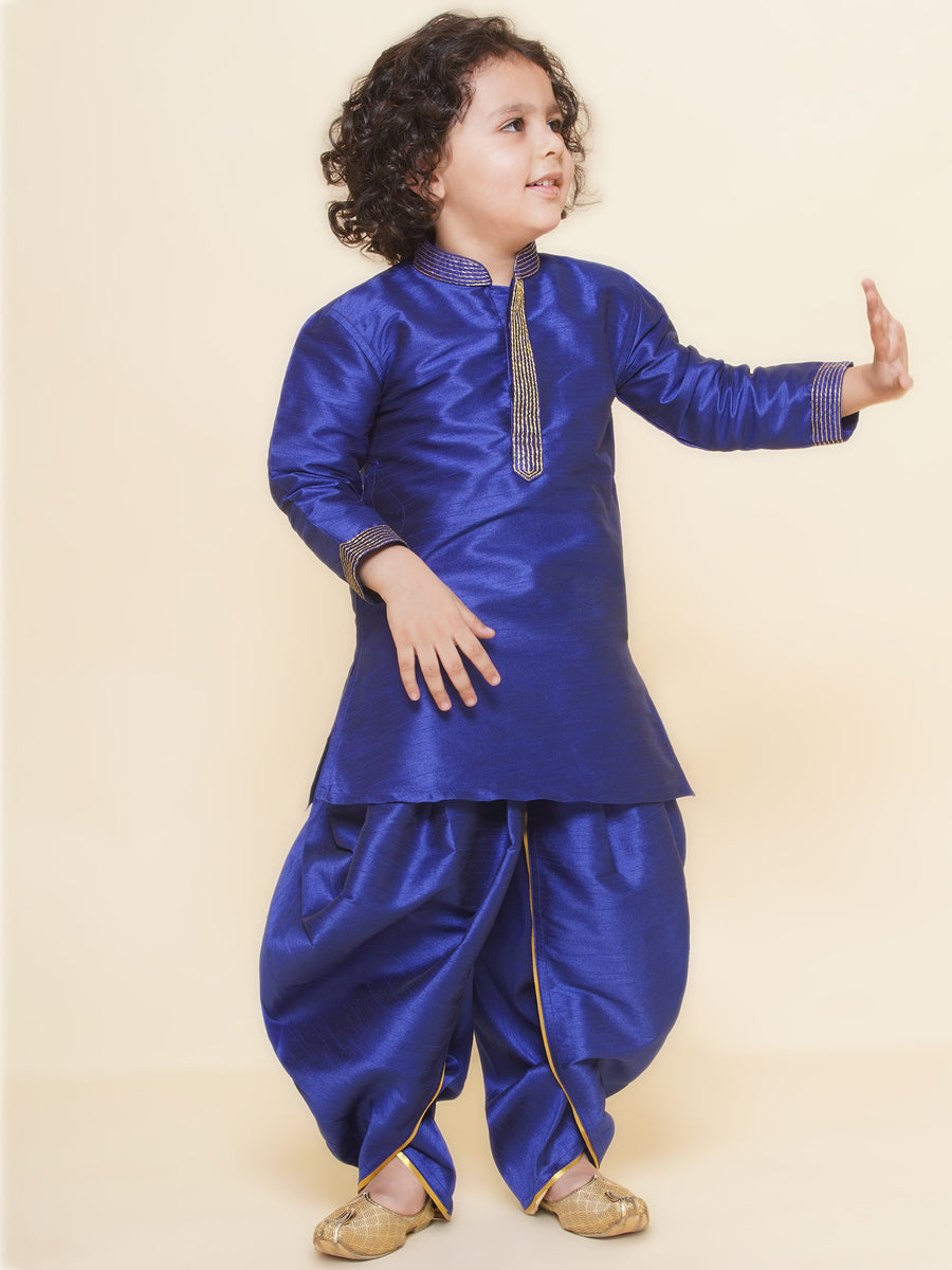 Sethukrishna Boys Slub Dupion Embroidered Kurta