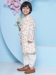 Boys Flower Design Printed Kurta 