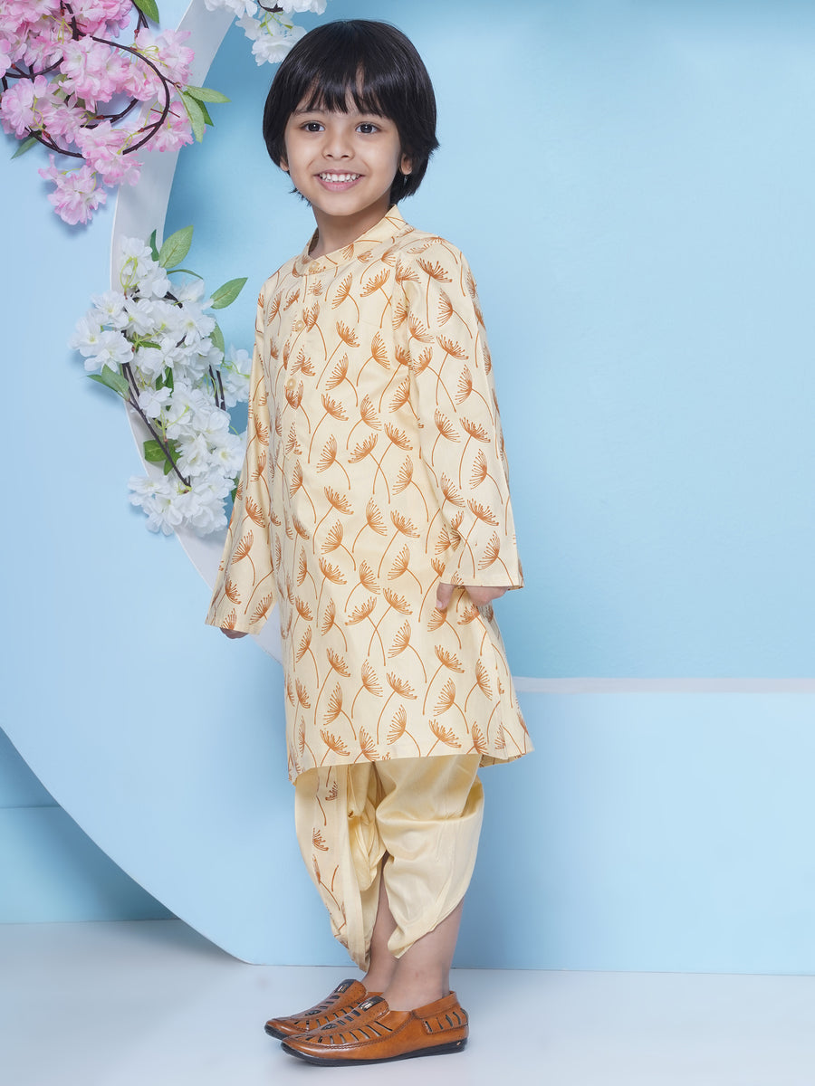 Boys Flower Design Printed Kurta 