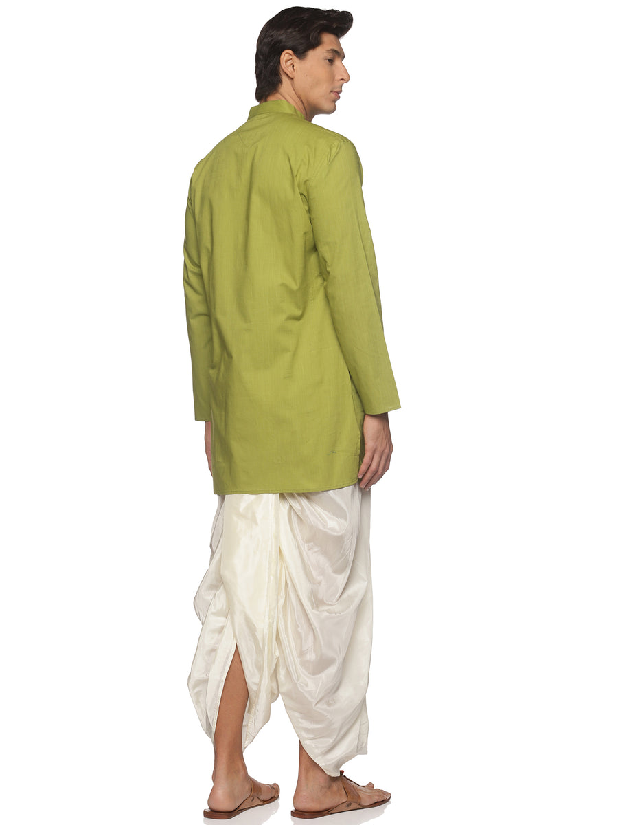 MENS SLUB COTTON LONG KURTA WITH PANCHAKAJAM