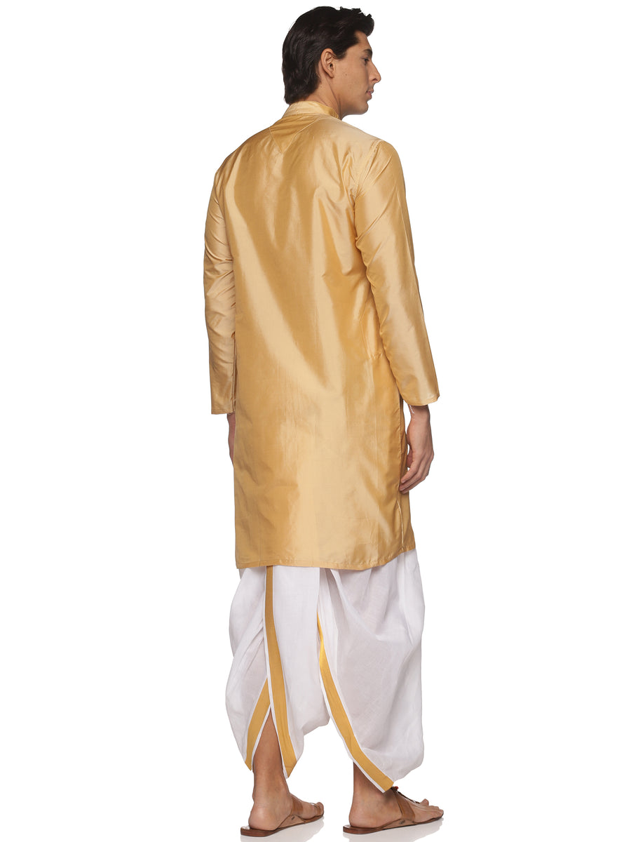 MENS BUTTER SILK LONG KURTA WITH PANCHAKAJAM
