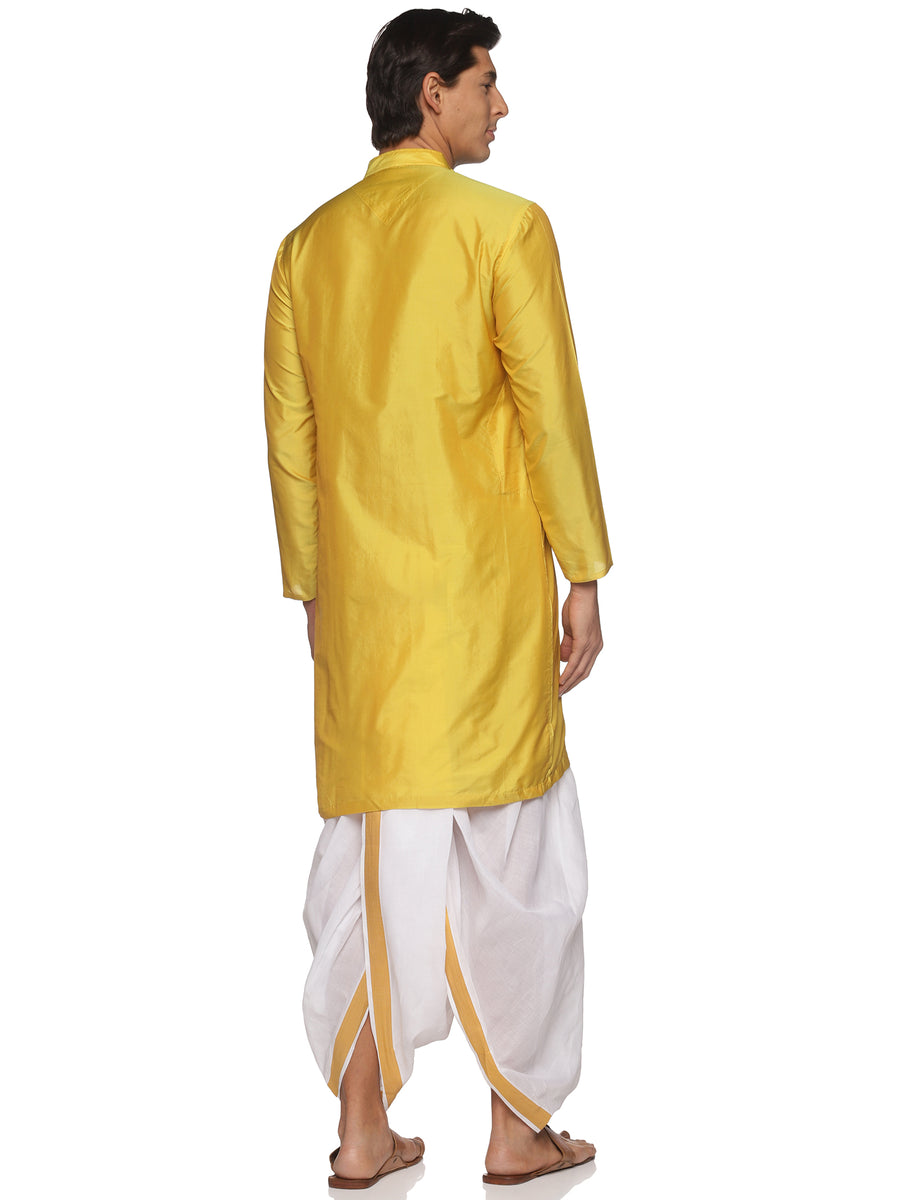 MENS BUTTER SILK LONG KURTA WITH PANCHAKAJAM