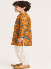 Boys Printed Kurta Dhoti Set