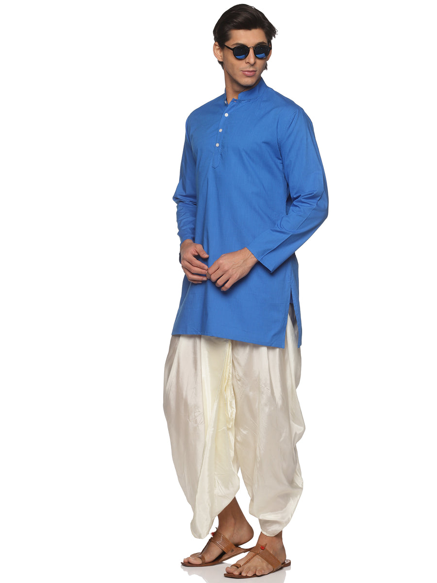 MENS SLUB COTTON LONG KURTA WITH PANCHAKAJAM