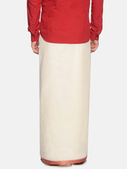 Mens Pure Cotton Double Dhoti Off White