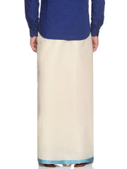Mens Pure Cotton Double Dhoti Off White