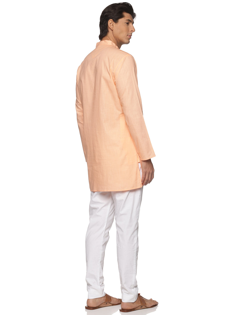 MENS SLUB COTTON LONG KURTA WITH PYJAMA