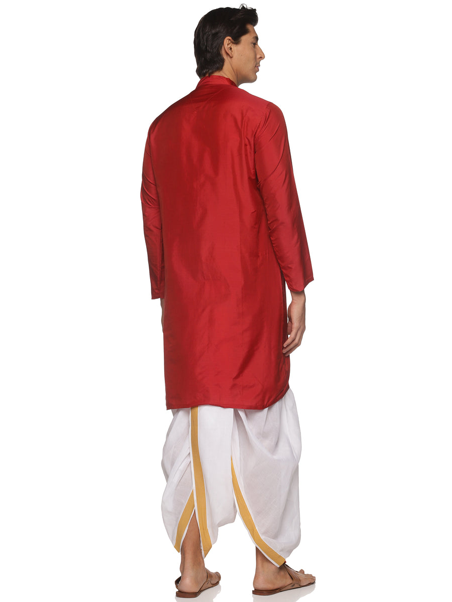 MENS BUTTER SILK LONG KURTA WITH PANCHAKAJAM