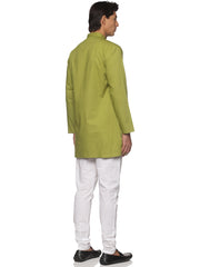 MENS SLUB COTTON BLUE LONG KURTA WITH PYJAMA