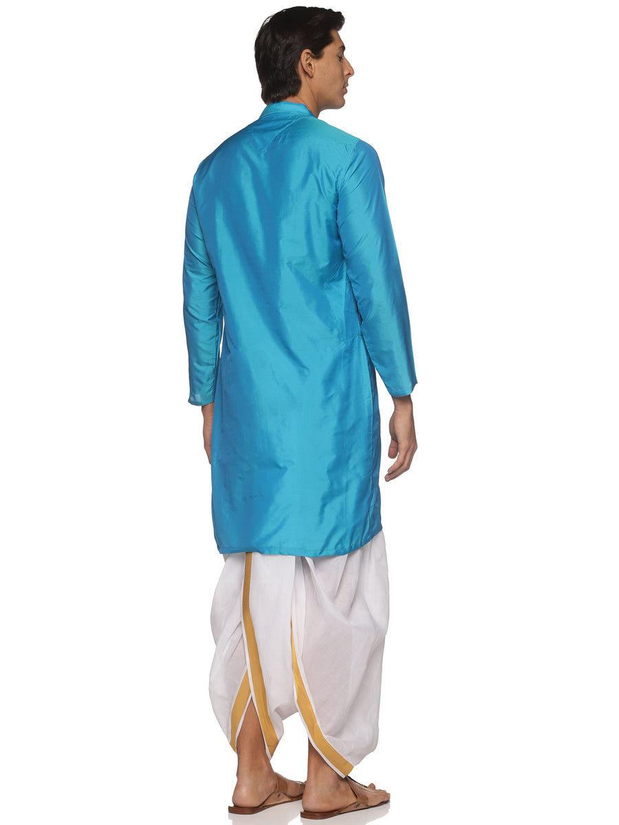 MENS BUTTER SILK LONG KURTA WITH PANCHAKAJAM